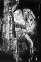 Detail lemu pláště a vzor na postroji koně